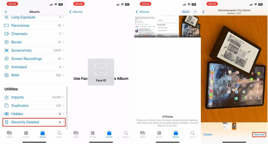 南澳苹果14维修分享 iPhone14 上恢复已删除的照片 