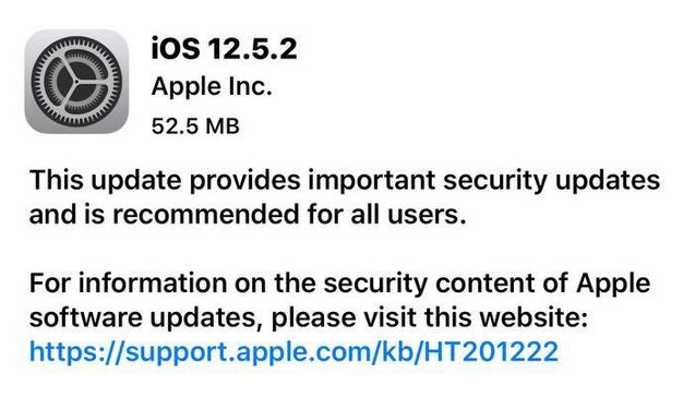 南澳苹果手机维修分享iOS12.5.2发布，建议所有老苹果用户安装 